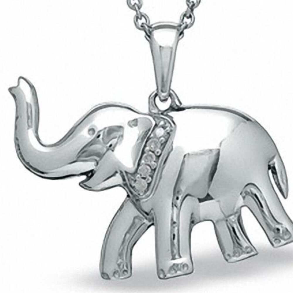 Zales Real Diamond Accent Elephant Pendant (no chain), never worn, SS925